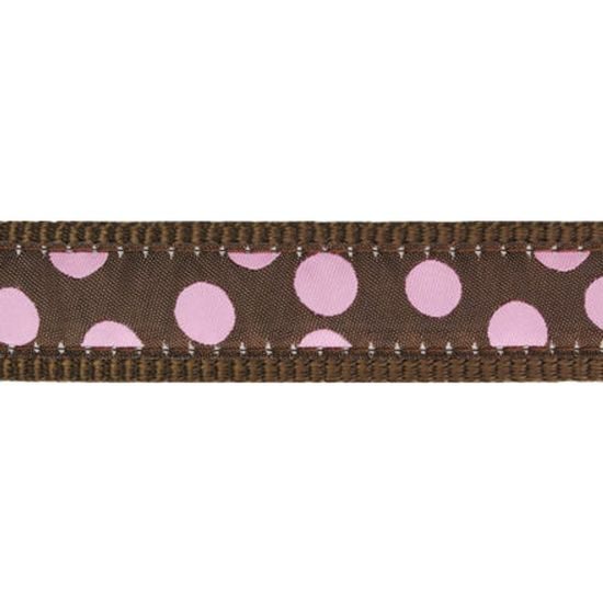 Red Dingo Postroj RD 12 mm x 30-44 cm - Pink Spots on Brown