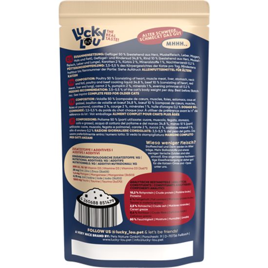 Lucky Lou Lifestage Senior s drůbežím a hovězím masem 125 g