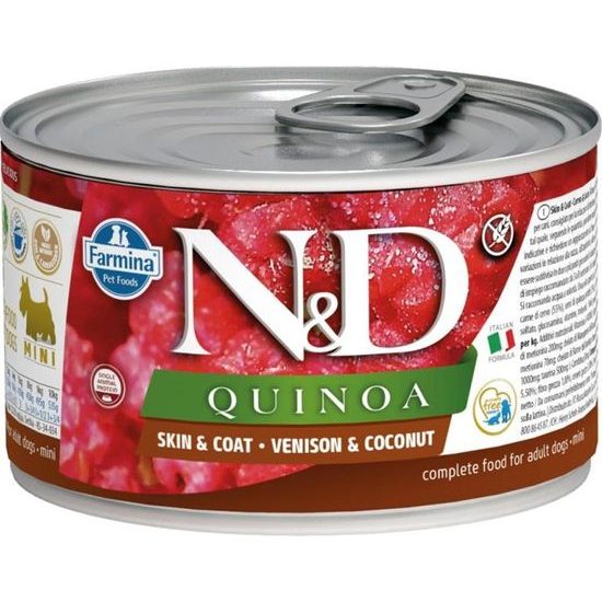 N&D QUINOA Dog konzerva Venison & Coconut Mini 140 g