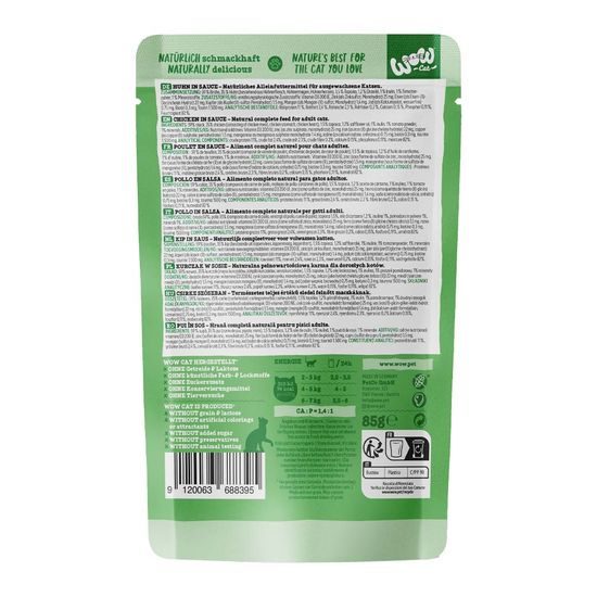 WOW Cat Kapsička Sauce Kuřecí Adult 85g