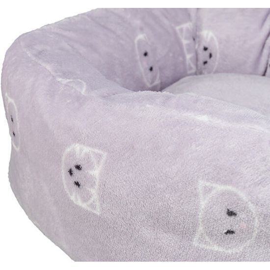 Trixie Kulatý pelíšek MIMI 50 cm motiv kočičí hlavy lila LIMITOVANÁ NABÍDKA