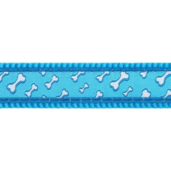 Red Dingo Vodítko 12 mm x 1,8 m Flying Bones Turquoise