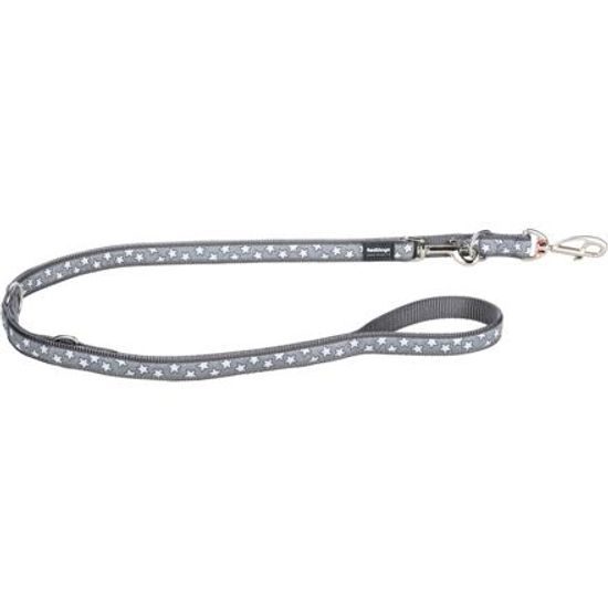 Red Dingo Vodítko přepínací 20 mm x 2 m Stars White on Grey