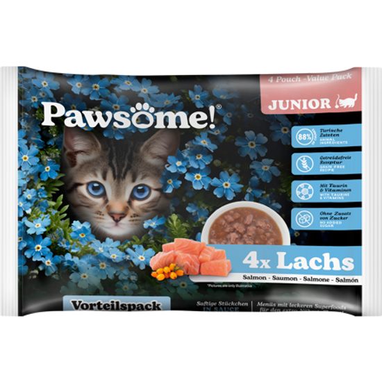 Pawsome! Junior s lososem Multipack 4x85 g