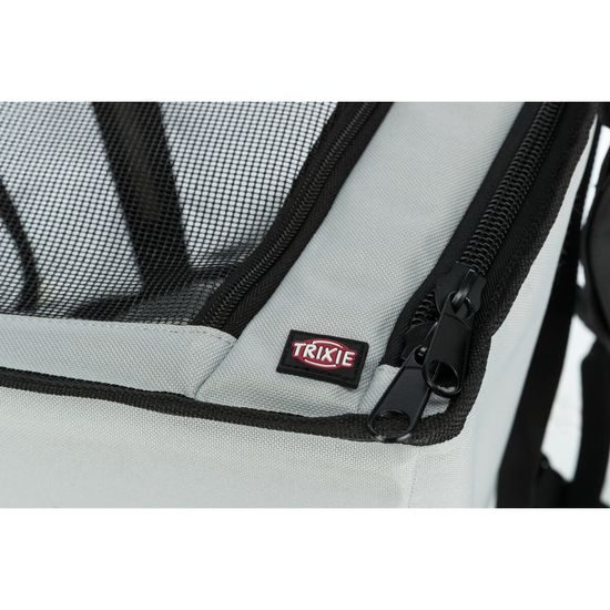 Trixie Autosedačka uzavíratelná skládací 4 strany celosíťové 44 x 37 x 40 cm šedo/černá
