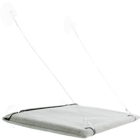 Trixie Odpočívadlo k připevnění na okno velur 50x30cm šedá