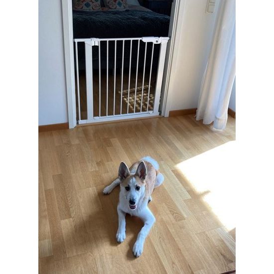 DogSpace Lassie tlaková branka pro pejsky 73-80 cm bílá