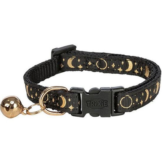 Trixie Obojek pro kočky zlaté zdobení s rolničkou černá