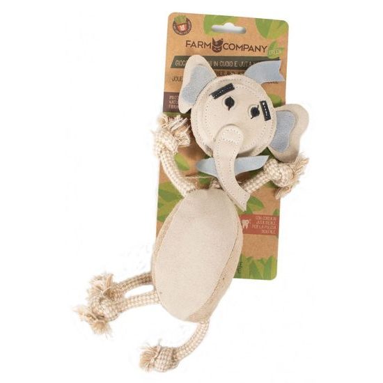 Farm Company jutový slon s konopným lanem 36cm