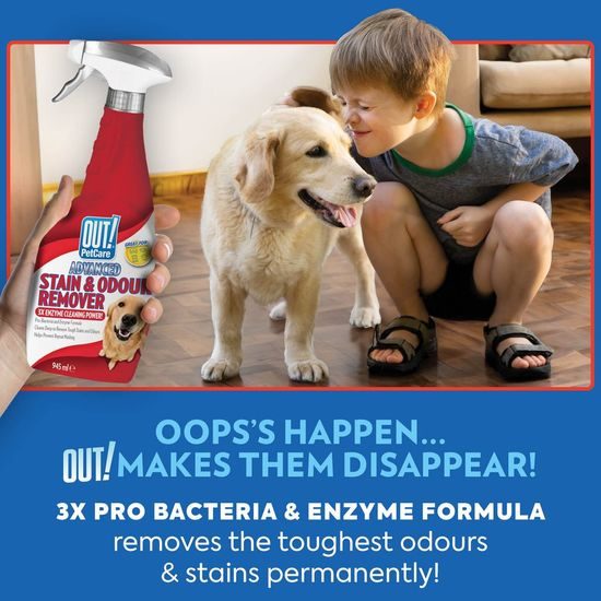 OUT! Super účinný odstraňovač zápachu a nečistot pro psy 945ml