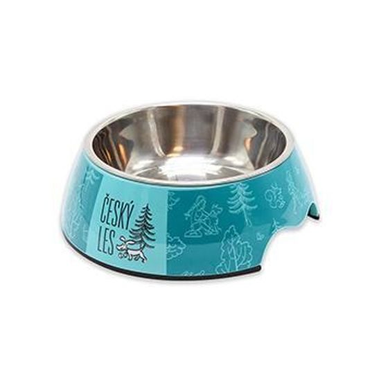 Akinu ČESKÝ LES Melaminová miska s nerez vložkou nebeská modrá M 800 ml