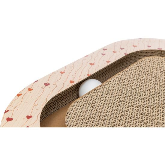 Trixie Škrabací karton VALENTINE triangl s míčky a catnipem meruňková LIMITOVANÁ NAB