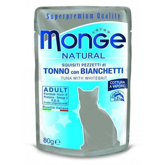 Monge NATURAL kapsička tuňák v želé se sleděm pro kočky 80 g