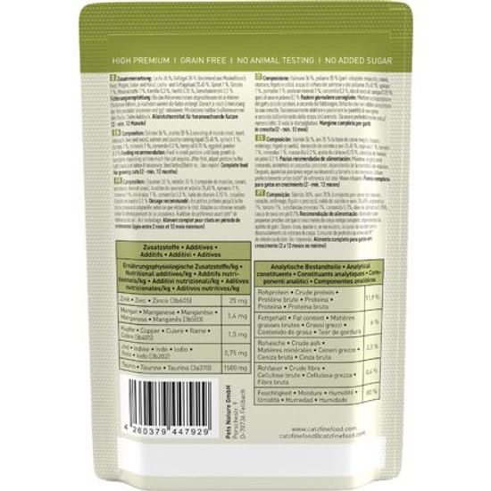 Catz finefood Kapsička pro koťata CF Classic Kitten No.5 s lososem, drůbežím masem a špenátem 85 g