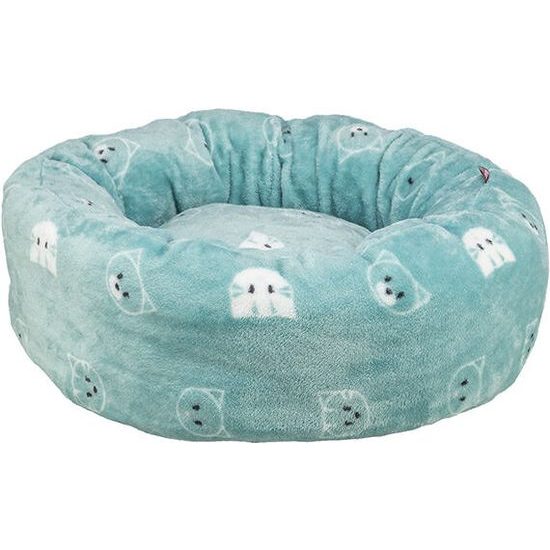 Trixie Kulatý pelíšek MIMI 50 cm motiv kočičí hlavy šalvějová LIMITOVANÁ NABÍDKA