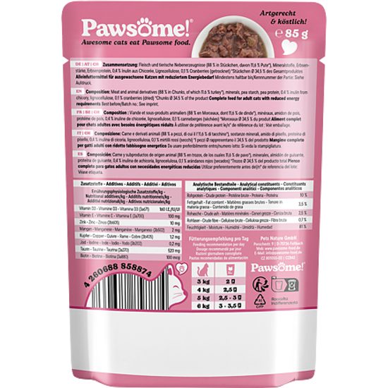Pawsome! Adult light s krůtím masem 85 g