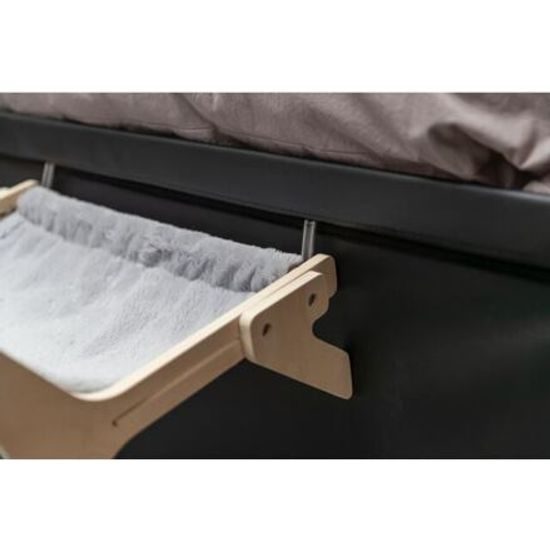 Trixie Hammock lehátko pro kočky do 12 kg 47x24x38cm dřevo/plyš šedá