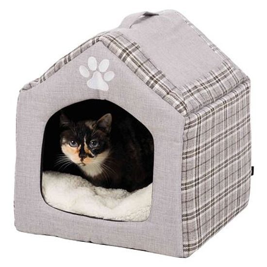 Trixie Plyšový domek SILAS 40x45x40cm šedo/krémový