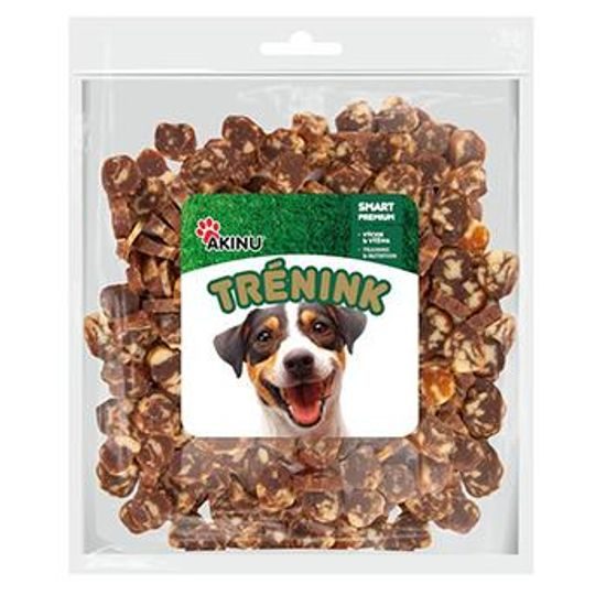 Akinu Trénink Hovězí & treska lupínky pamlsek pro psy 400 g