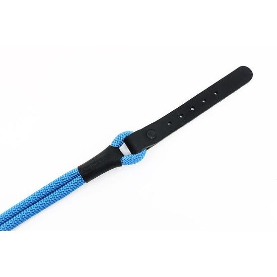 Aminela Obojek lano s kůží černé kování modrá