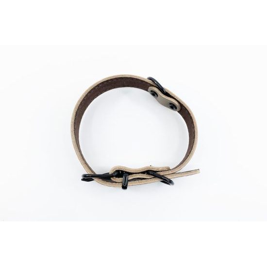 BafPet Kožený obojek ARGUS černé kování šedá