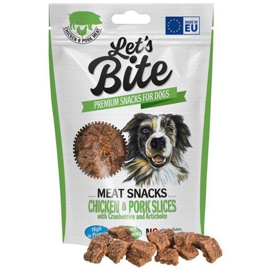 Brit Dog Let’s Bite Meat Snacks Chicken and Pork Slices with Cranberries and Artichoke 80 g