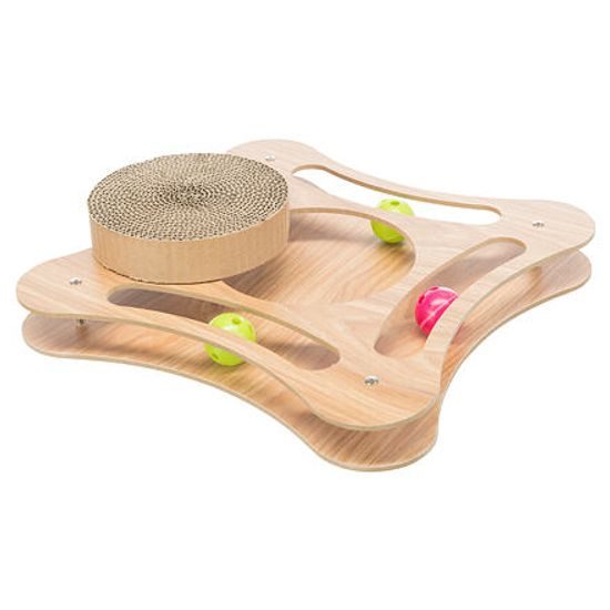 Trixie Škrábadlo v dřevěném rámu s hračkami 35x 4x 35cm