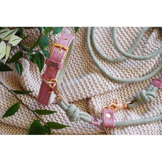 FUNKY DOG Růžový Piñatex obojek