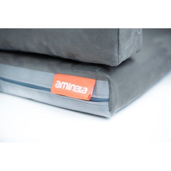 Aminela pelíšek s okrajem 80x60cm Half and Half šedá/šedá