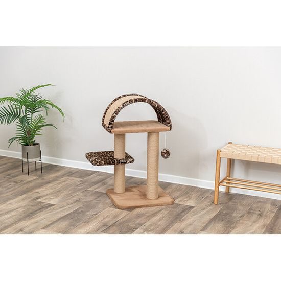 TRIXIE Škrabadlo LEO, 2 podesty, oblouk, míček, 85 cm, hnědá