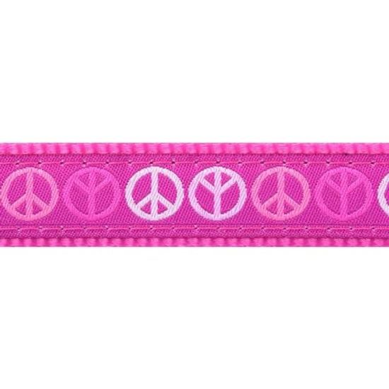 Red Dingo Vodítko přepínací 12 mm x 2 m Peace Tmavě Růžová