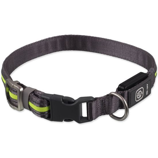 Dog fantasy Obojek USB LED nylonový svítící M-L zelený 2,5x45-65cm