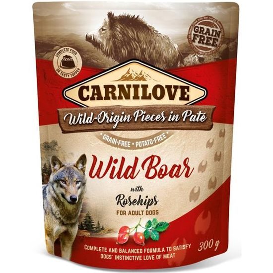 Carnilove Dog kapsička Paté Wild Boar with Rosehips 300 g