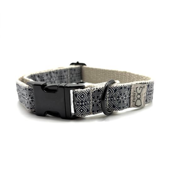 FUNKY DOG Set konopný obojek a přepínací vodítko