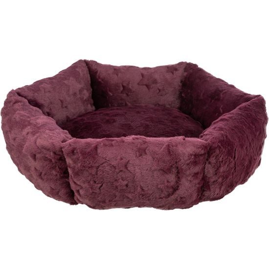 TRIXIE Xmas Bed Stars vánoční kulatý pelech s okrajem bordó