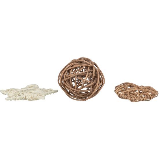 TRIXIE Xmas Rattan vánoční set 3 ks ratanových hraček 5 - 6.5 cm