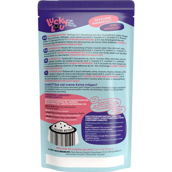 Lucky Lou Lifestage Adult s drůbežím masem a hmyzem 125 g