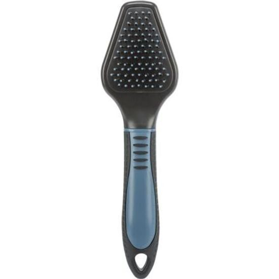 Trixie Plastový kartáč oboustranný triangl s kovovými drátky 6x19cm