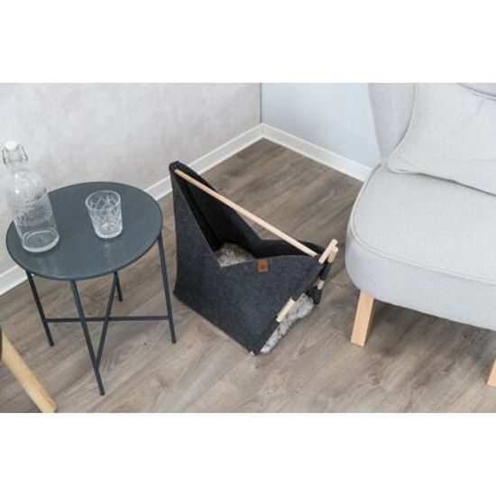 Trixie Jeskyně ELISE s polštářkem 63x 44x 30cm tvar loďka filc antracit