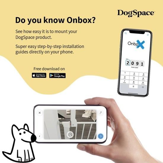 DogSpace Bonie tlaková extra vysoká branka 105 cm kovová