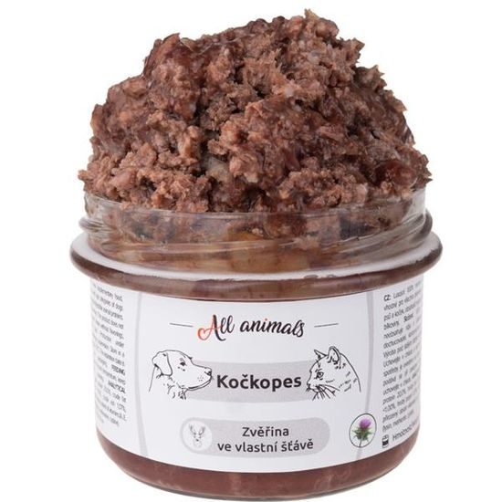 All Animals Kočkopes sklo zvěřina ve vlastní šťávě 200g
