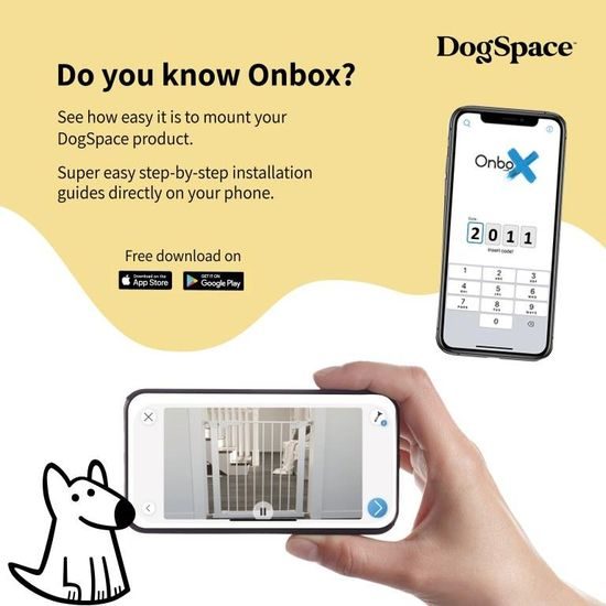 DogSpace Lassie tlaková branka pro pejsky 73-80 cm bílá