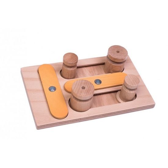 My Intelligent Pets Dřevěný hlavolam Playground - Modul 2F (pouze deska bez kloboučků a válečků)