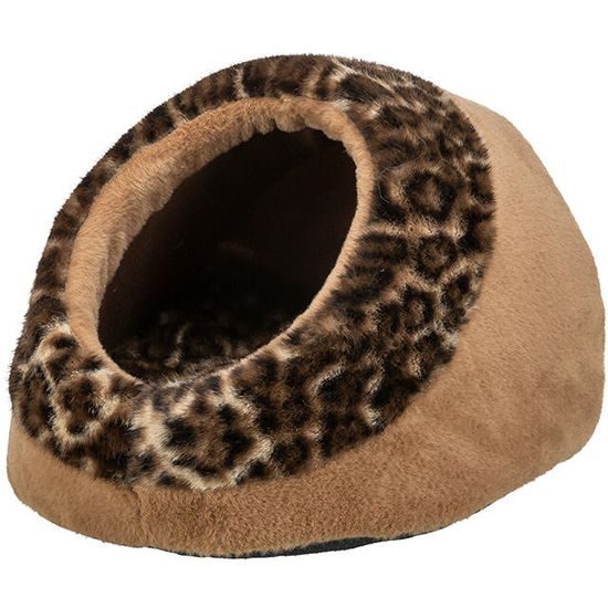 TRIXIE SOFT Edition plyšová kukaň LEO, 35 x 26 x 41 cm, hnědá/leopardí