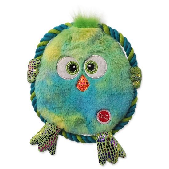 Dog fantasy Hračka Monsters kuře šustící s provazem zelené 18cm