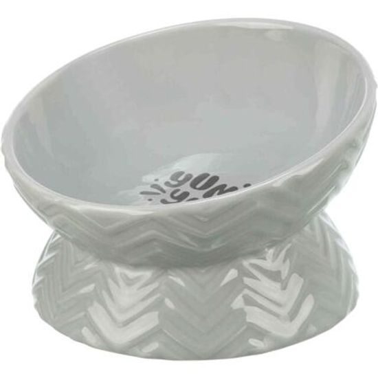 Trixie Keramická miska vyvýšená ergonomický tvar 0,35 l/17cm šedá