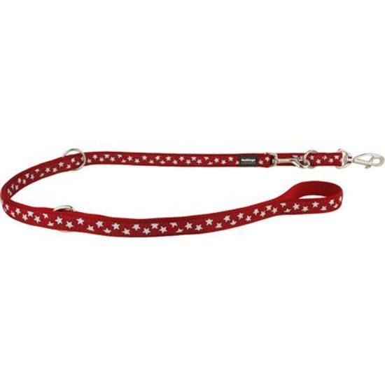 Red Dingo Vodítko přepínací 25 mm x 2 m Stars White on Red