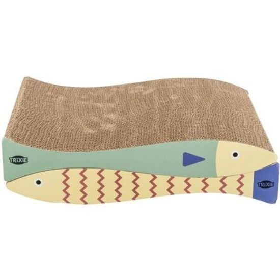 Trixie Škrabací karton "ryba" catnip 2ks 40x30x11cm mátová/krémová