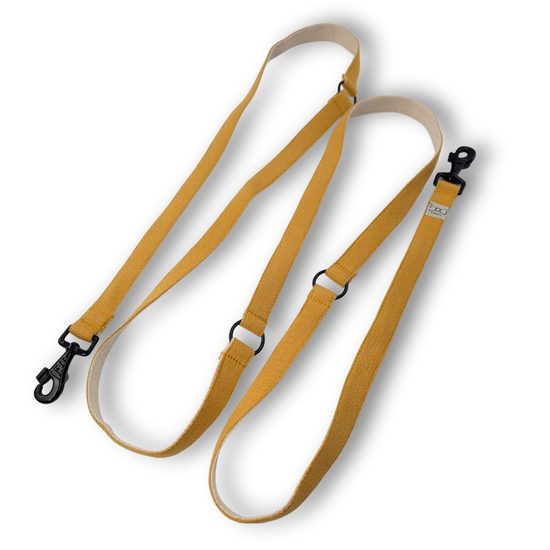 FUNKY DOG Konopné přepínací vodítko pro psa 3 m hořčicová barva