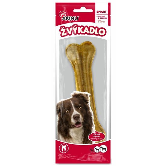Akinu Kost z buvolí kůže pamlsek pro psy přírodní žvýkací 16 cm 1 ks